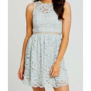 Altar'd State Lace Harlowe Mini Dress Blue Size M